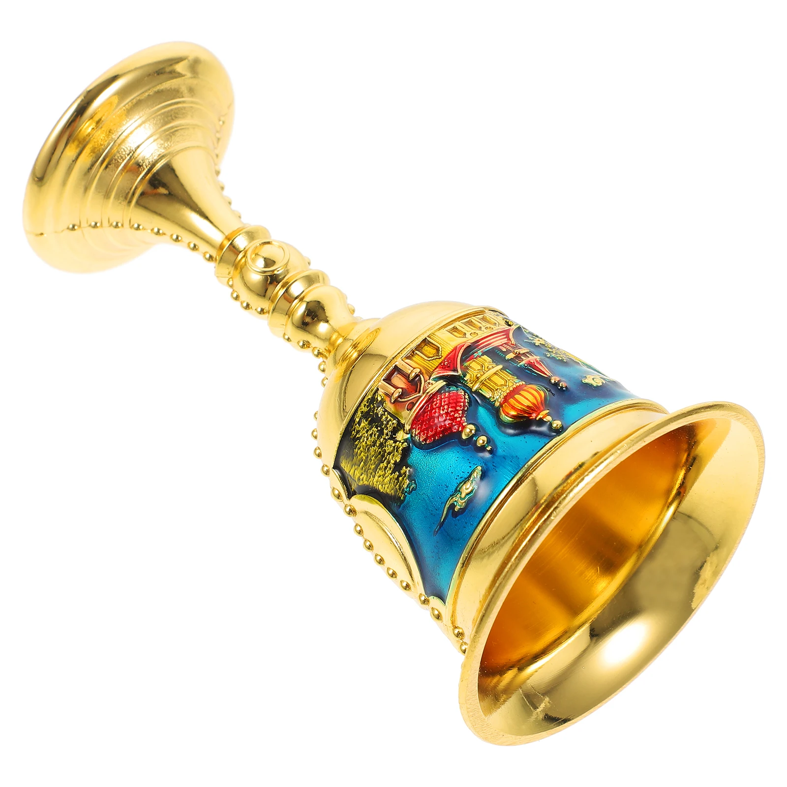 

Zinc Alloy Retro Glass Cup Elegant Embossed Design Vintage Style Metal Goblet For Party Banquet Use