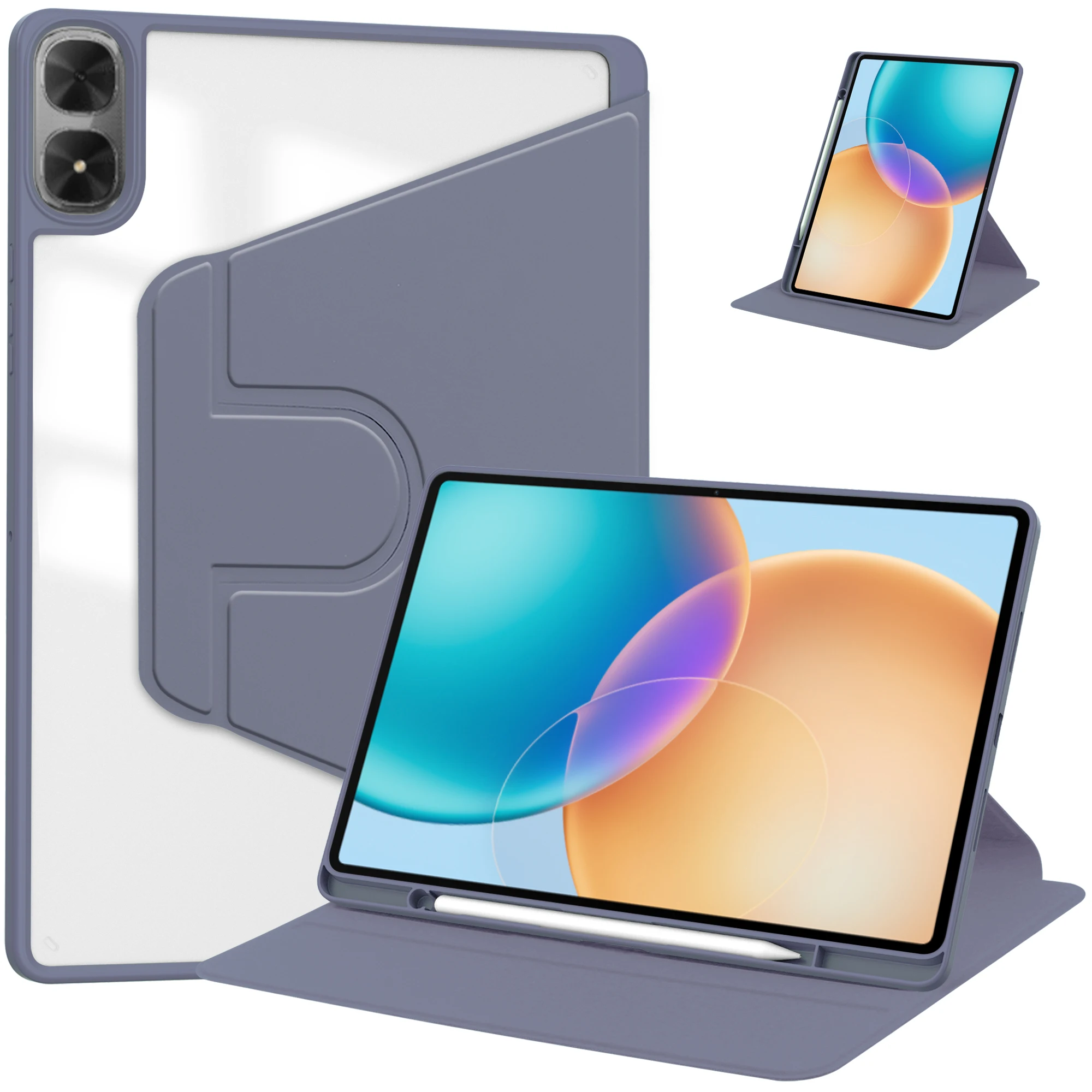 360 Rotation Acrylic Case for Infinix Xpad Edge 13.2 2026 13.2 inch with Pencil Holder