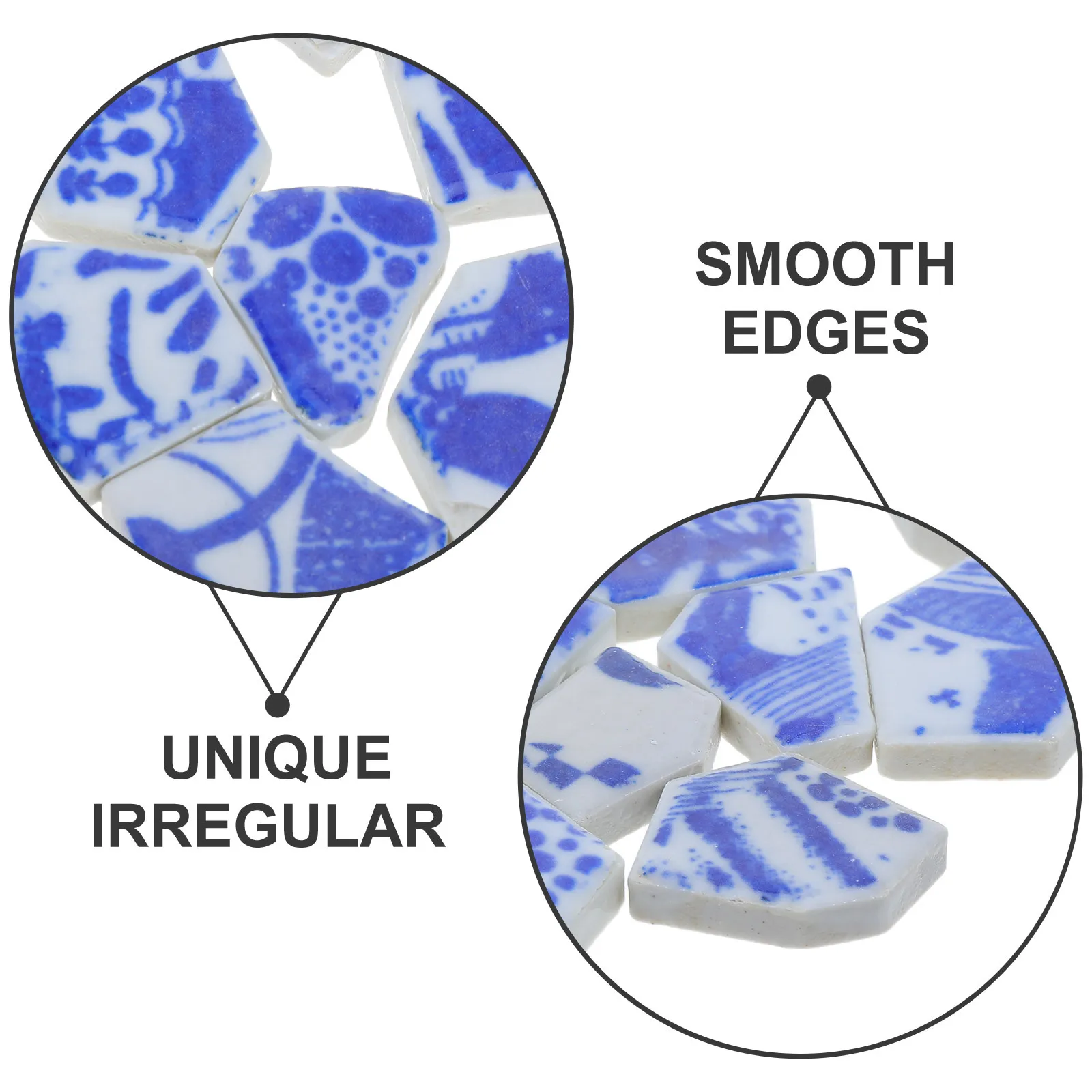 1 حزمة الأزرق الأبيض بلاط البورسلين رقائق غير النظامية قطع الفسيفساء السيراميك Diy بها بنفسك ديكور المنزل جدار باكسبلاش المطبخ الحمام #4