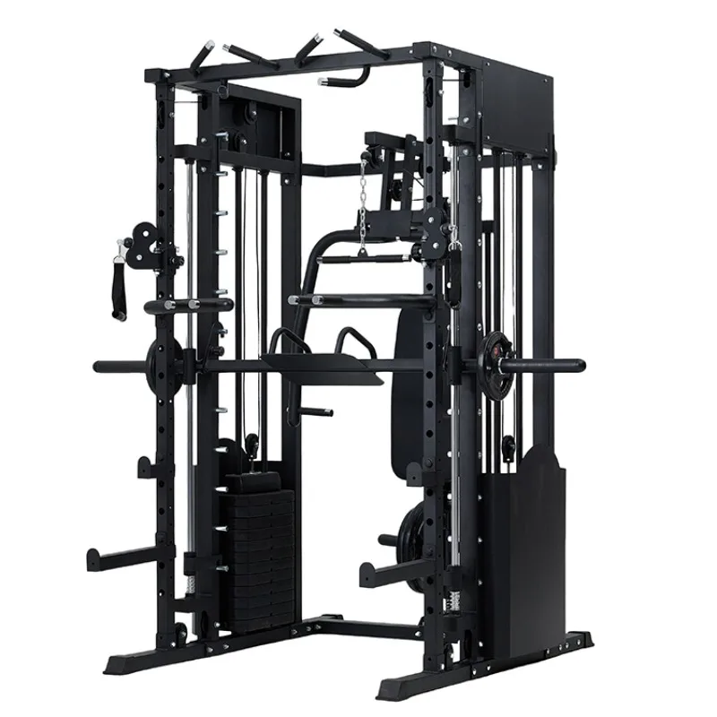 YTYIN All In One Gym Multi Function Equipment Smith Machine Weight With Cable Power Rack Leg Press For Home