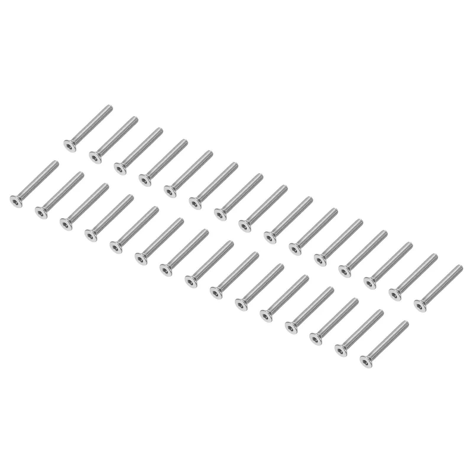 

50/100pcs M3 Flat Head Socket Cap Screws 18-8 Machine Screws Flat Countersunk Bolts Hex Socket Drive Full Thread Grade 6.8