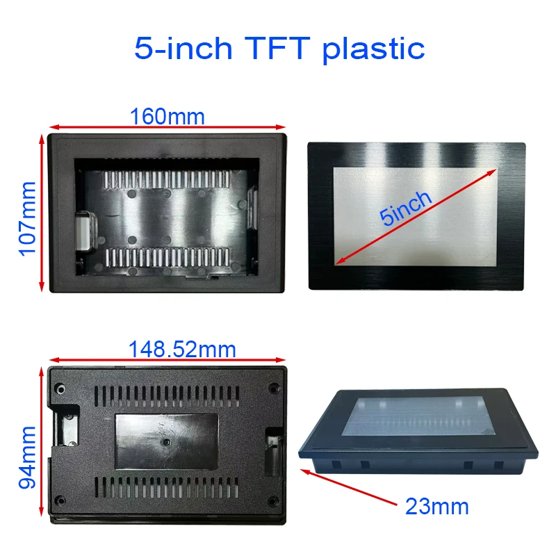 Caixa de plástico shell para tela do módulo de exibição LCD TFT de 3,5 / 4,3 / 5/ 7 polegadas