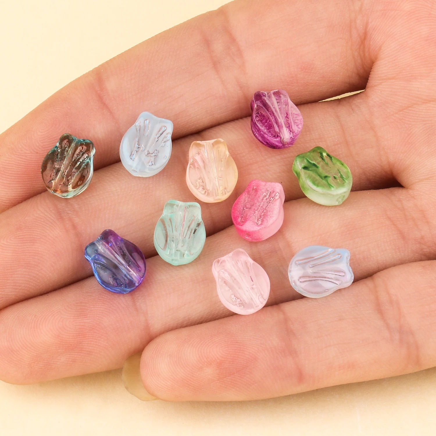 10x8mm Tulip Flower Shape AB Clear Czech Lampwork Crystal Glass Spacer Bead For Jewelry Making Diy Needlework Bracelet