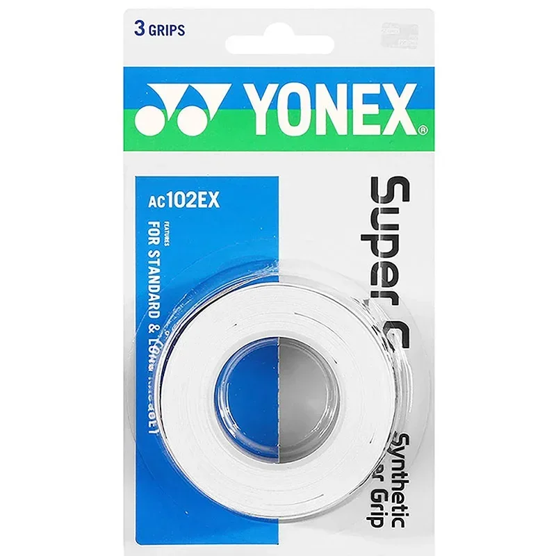 YONEX 핸드 글루 테니스 & 배드민턴 라켓 그립, 프로페셔널 미끄럼 방지 디자인, 팩당 3개, AC102, AC102EX, 102C