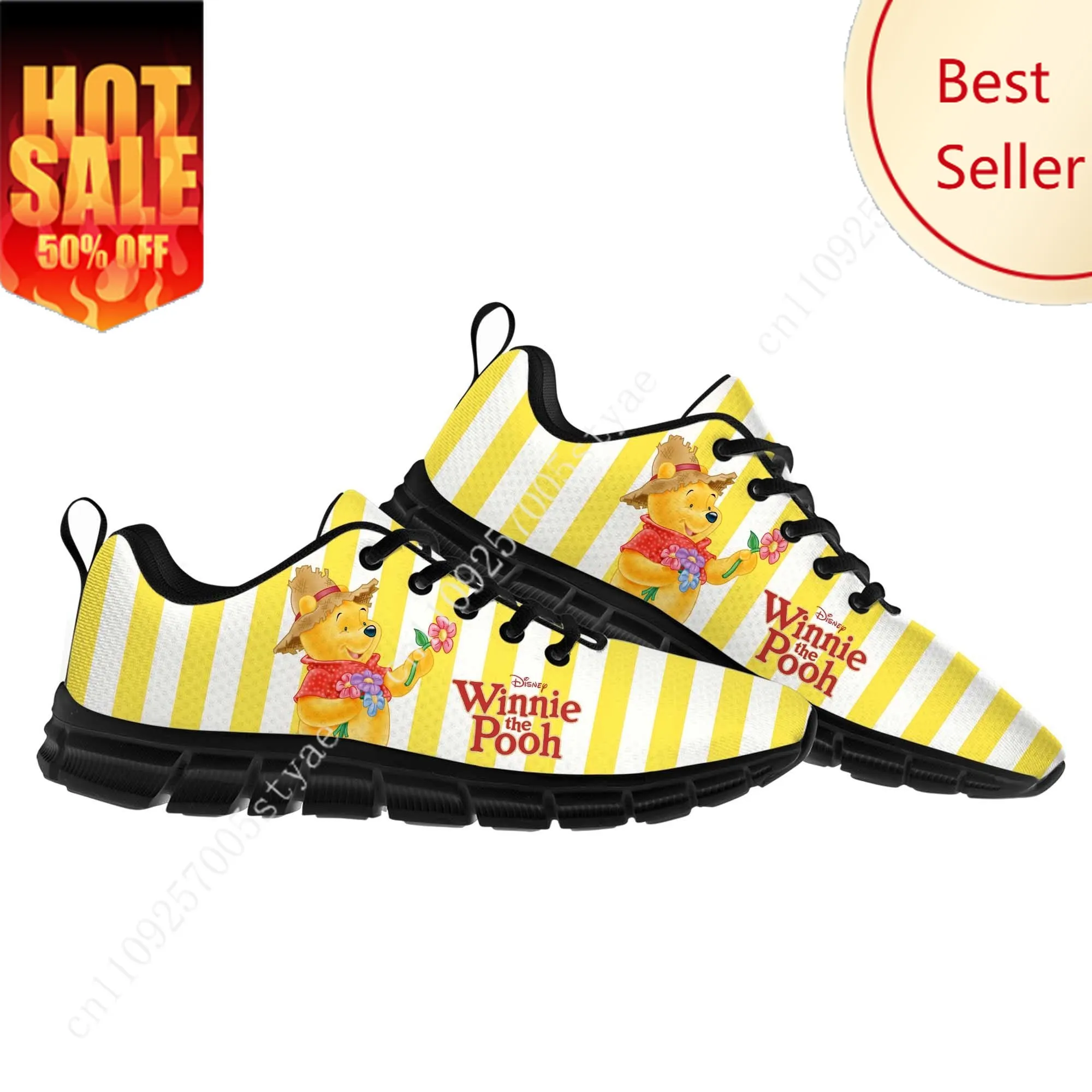 

Winnie the Pooh Sports Shoes Disney Cartoon Decorate Sneakers Design Your Logo Text Party Holiday Gifts Custom Shoe