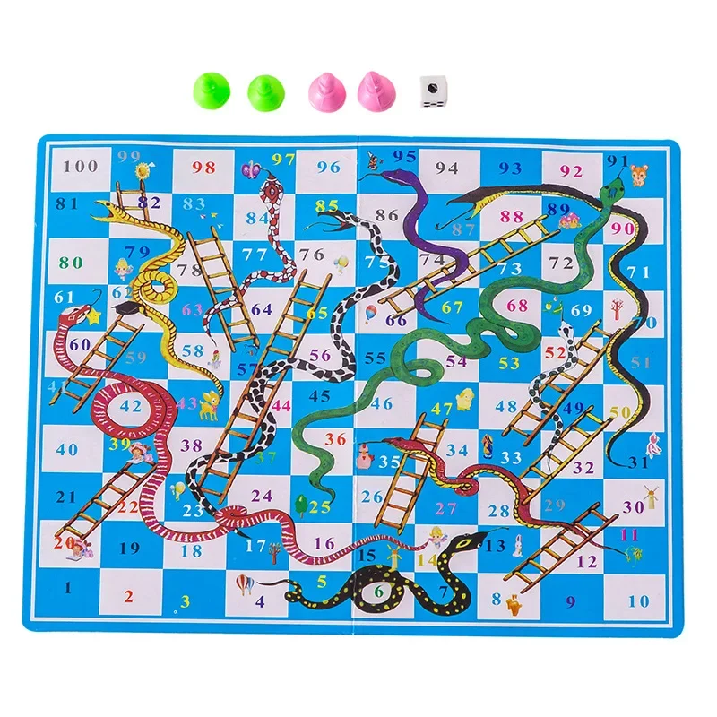 10Sets Mini Children Snake Ladder Flight Chess Set Family Interactive Game Toys for Kids Birthday Party Favors Pinata Filler