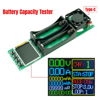 DC 5V 18650 Lithium Battery Capacity Tester Module MAh MWh 2-Channel Digital Battery Power Detector Module Type-C Interface