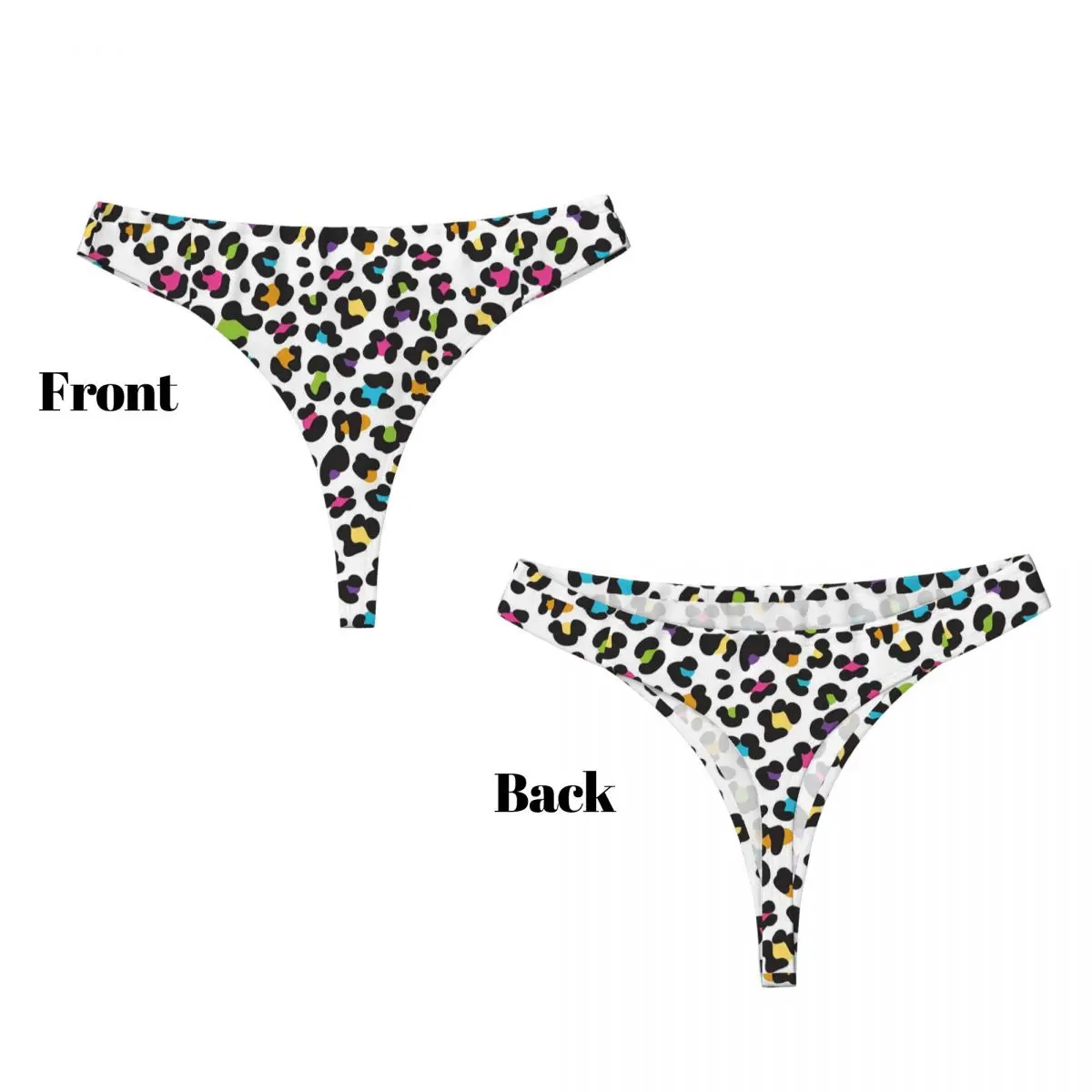 Custom Orange Leopard G-string Panties Breathable Women Stretch Thongs Comfort Underwear