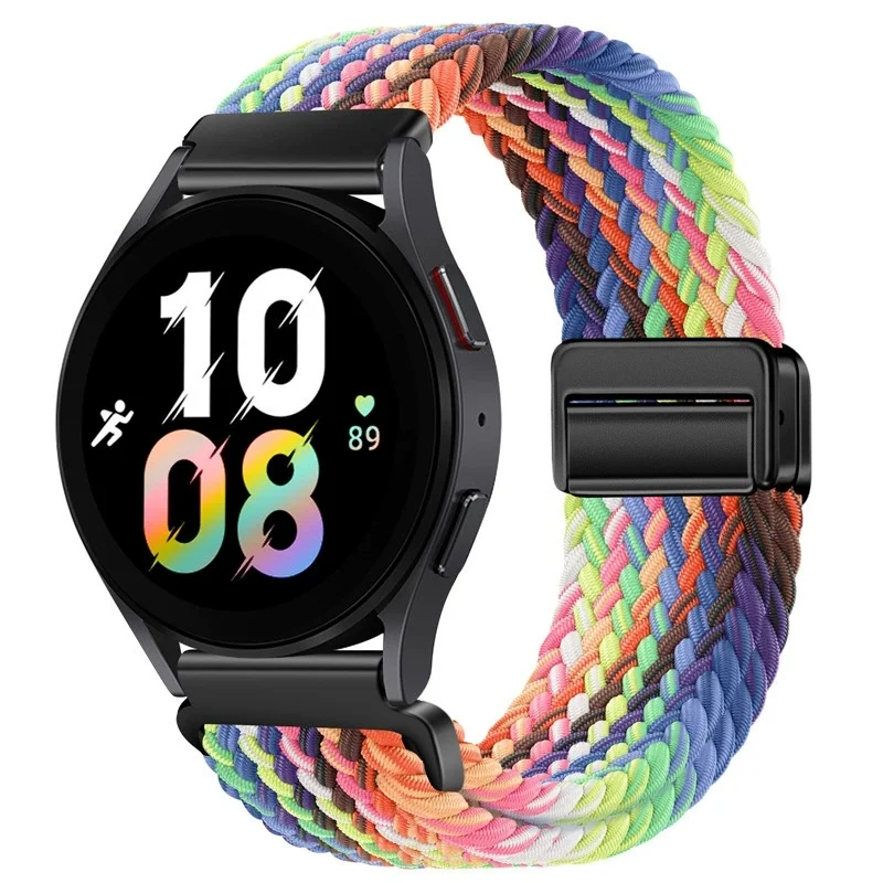 20mm 22mm Magnetarmband für Samsung Galaxy Watch 7/6/Classic/5/4/3 Geflochtenes Nylon-Schlaufenarmband für Huawei Watch 4/3/GT 5 4 Band