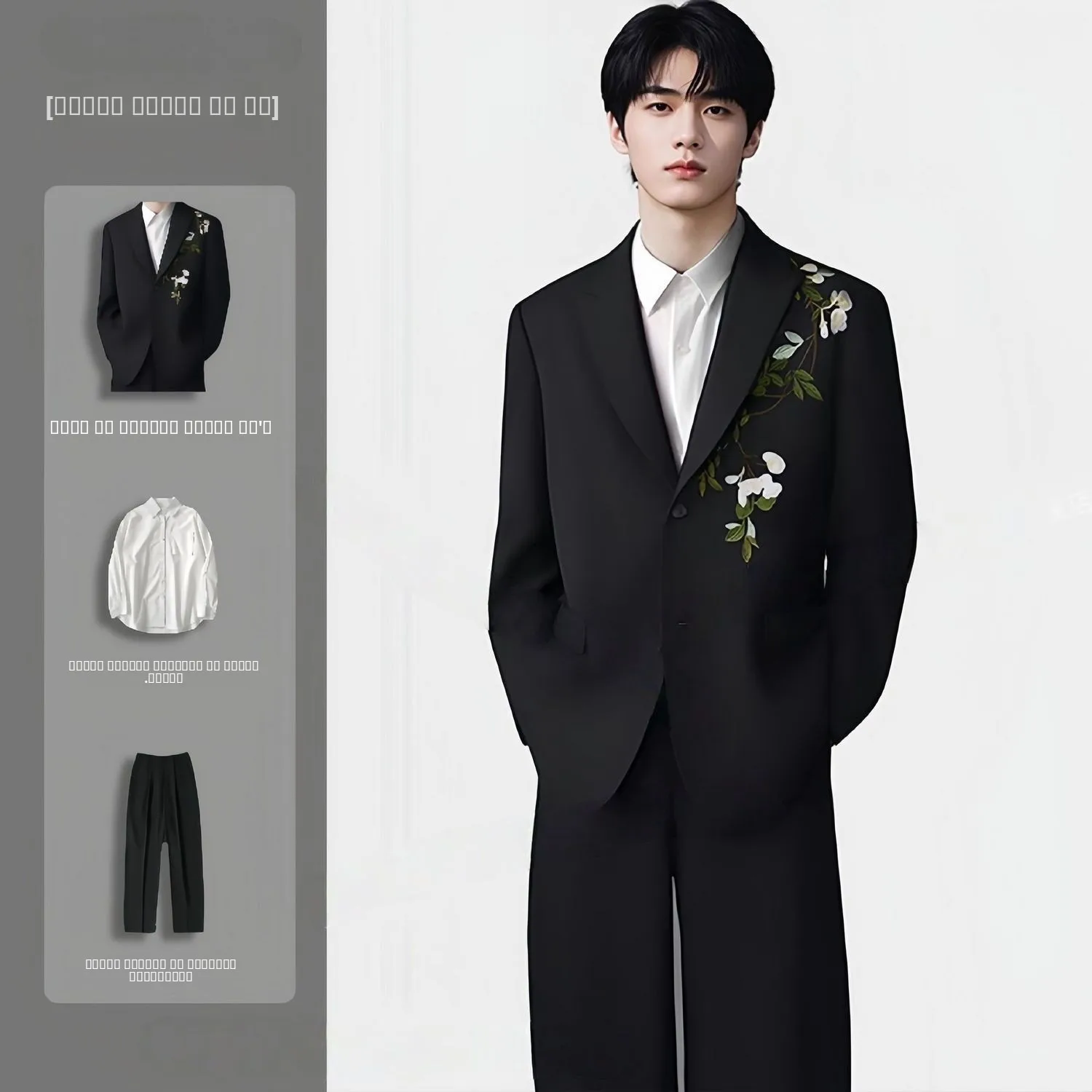 

Новый китайский мужской костюм с цветочной вышивкой DK, повседневный, для свадьбы, из полиэстера, приталенный, длинный, с воротником-стойкой