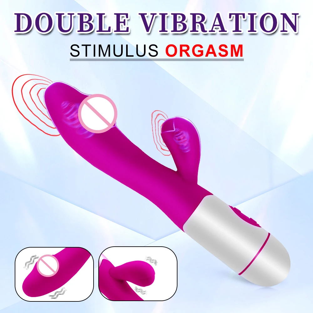 G Spot Rabbit Vibrator Sex Toy for Women Dildo Vibrating Vagina Clitoris Massager Rechargeable Vibration AV Stick Adult Sex Toys