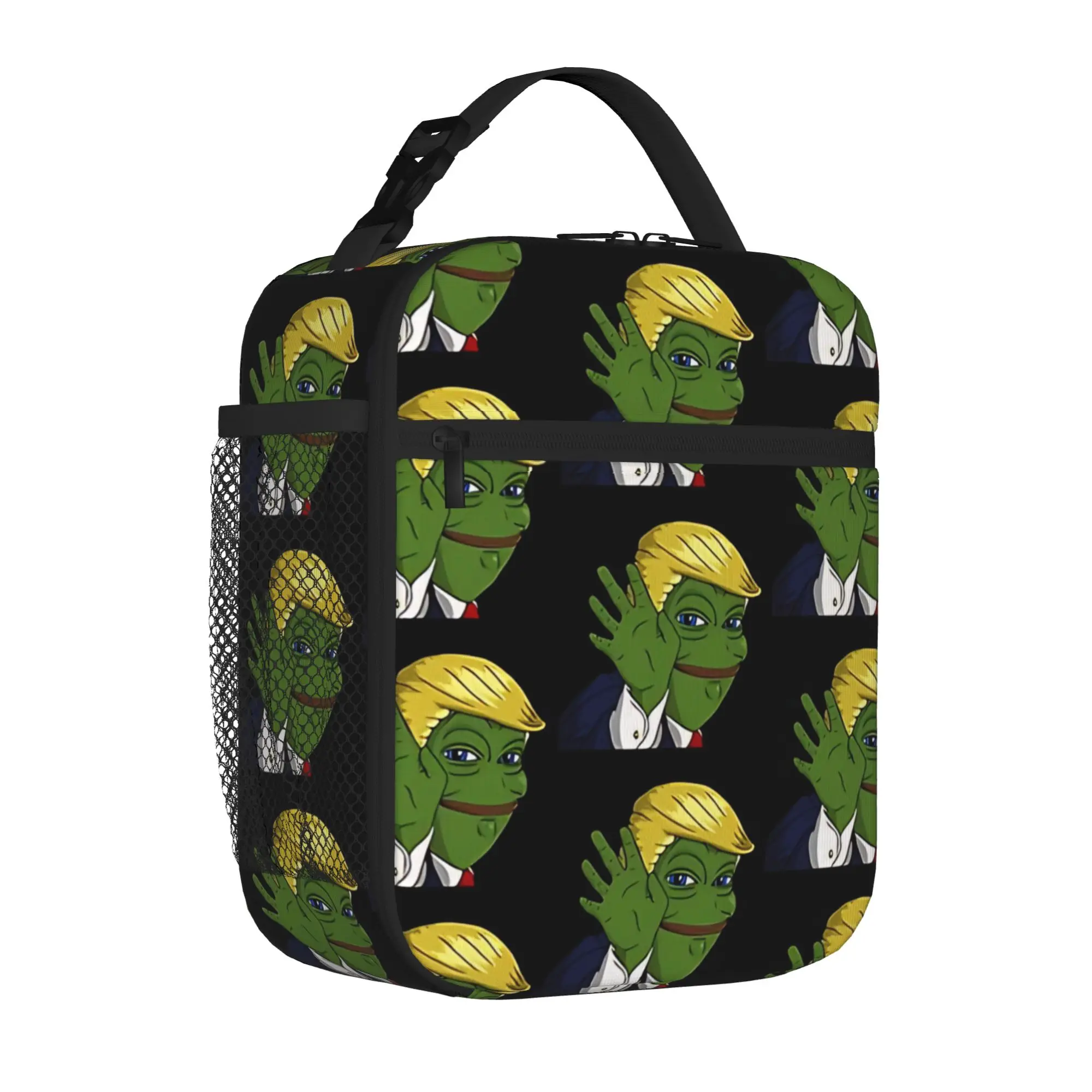 1 Piece Zipper Closure cool Storage Bag Pocket Pepe the Frog School Lunch Food Box Reusable For Lunch Food Bag