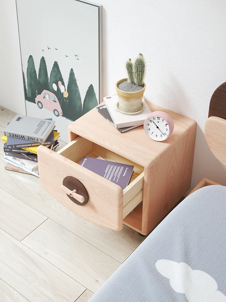 Windmill bedside table, cartoon chest of drawers, storage cabinets, simple solid wood storage sideboards, girls' room furniture