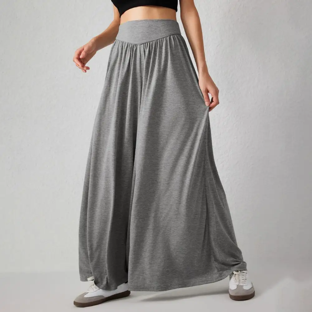 

Loose Fit Culottes Stylish Yoga Dance Pants for Women High Waist Tummy Control Wide Leg Trousers Loose Fit Wear Essentials Women