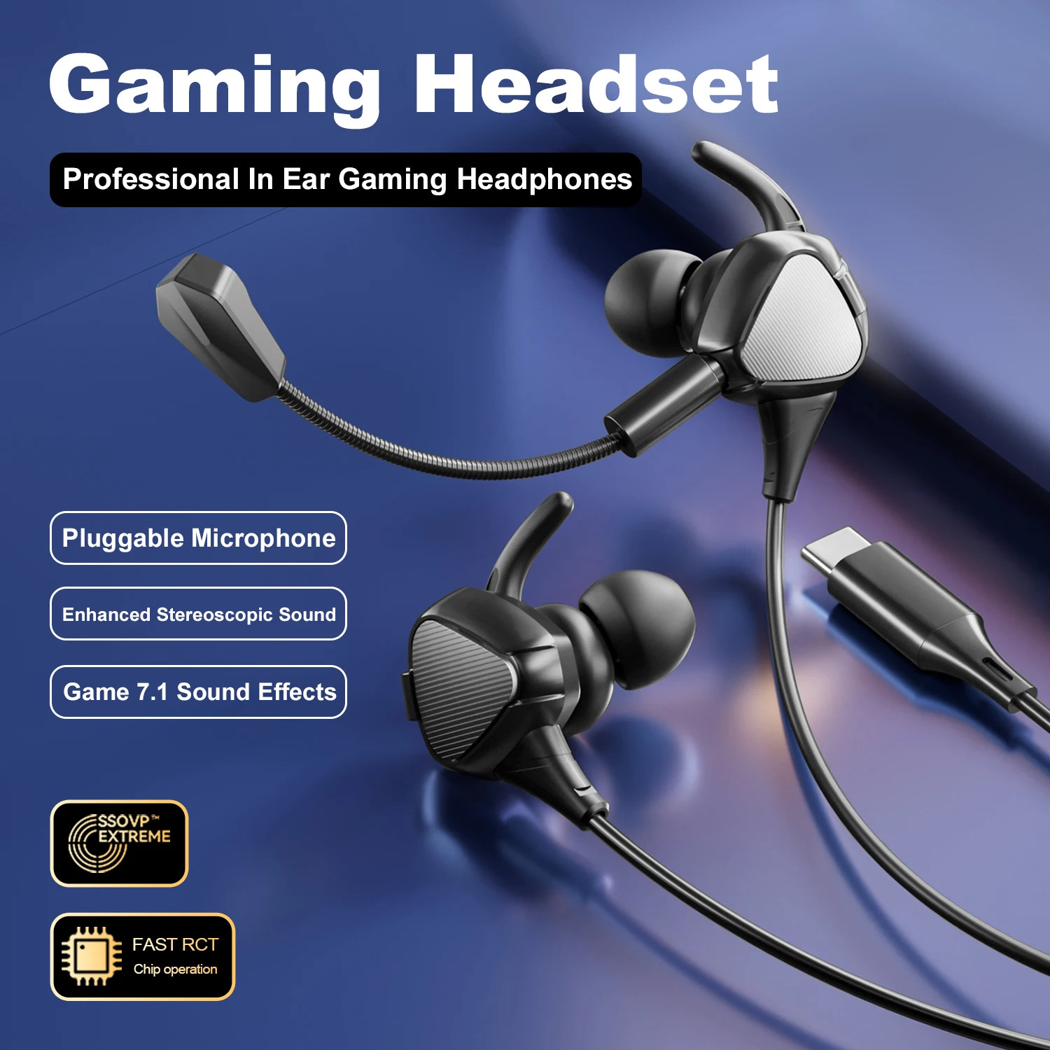 

In Ear Gaming Earphones With Microphone Esports Surround Sound Earbuds For iPhone Samsung Huawei Xiaomi Switch Game Headphones