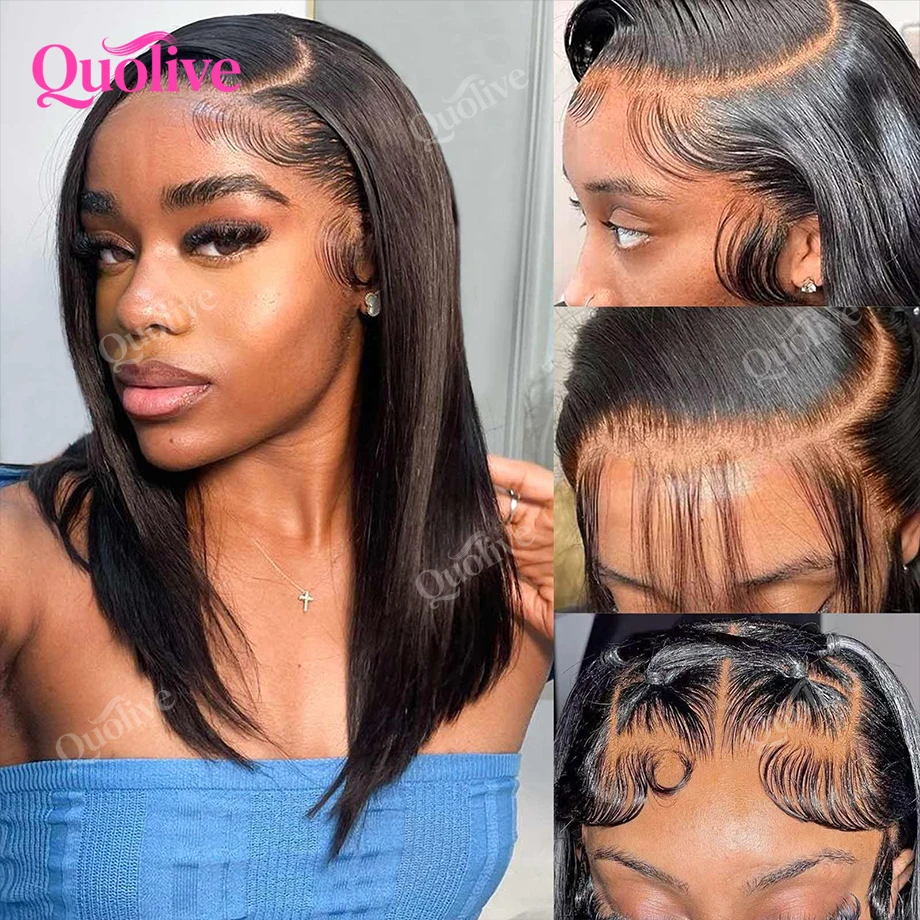 Short Bob Wig Human Hair Wear And Go Glueless Wigs 5x5 Hd Lace Closure Wig 13x6 Hd Lace Straight Human Hair Wigs For Black Women image 2