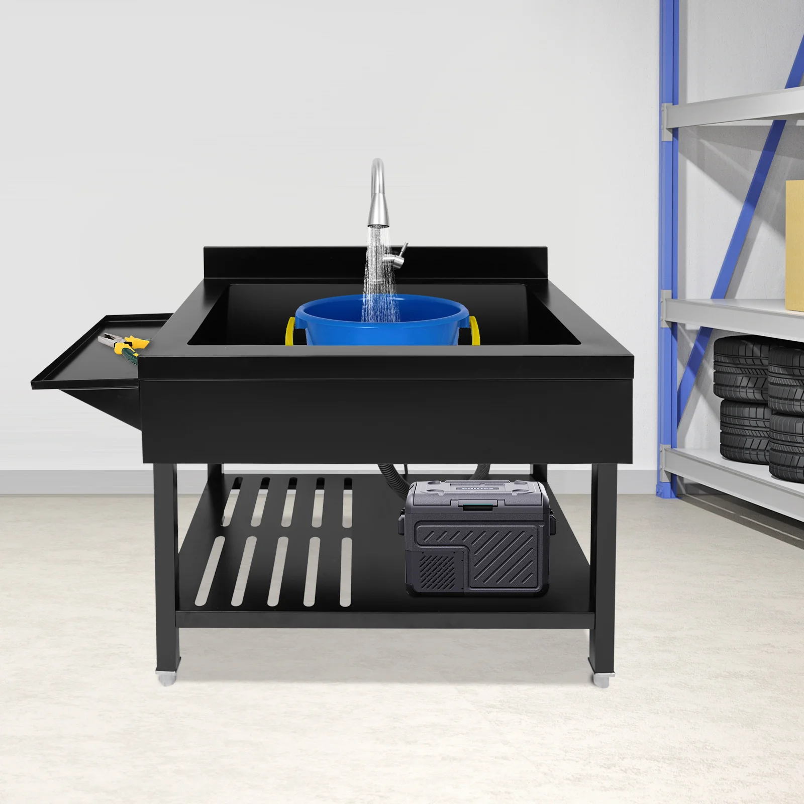 

Bracket Integrated Vegetable Basin Stainless Steel Kitchen Sinks Large Dishwashing Basin Freestanding Balcony Garage Laundry