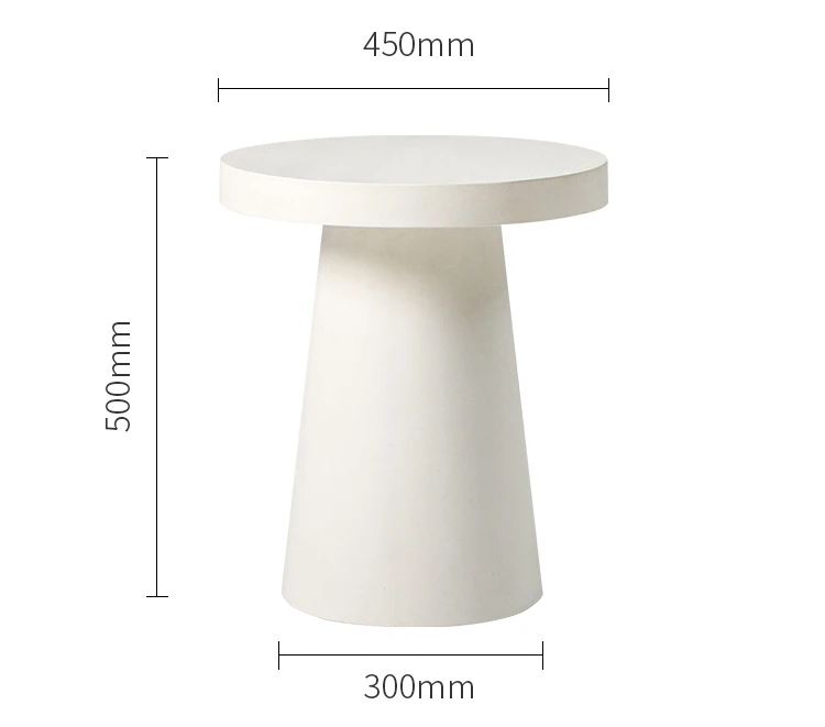 Modern minimalist mobile leisure outdoor courtyard cement small round table balcony small coffee table