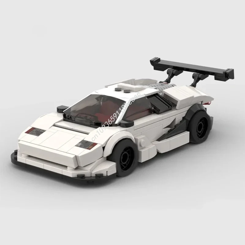 Nouveau MOC City Champions 1985 Lamborghini Countach Supercar Blocs de Construction Technique Créatif Garage de Course Cadeau en Briques