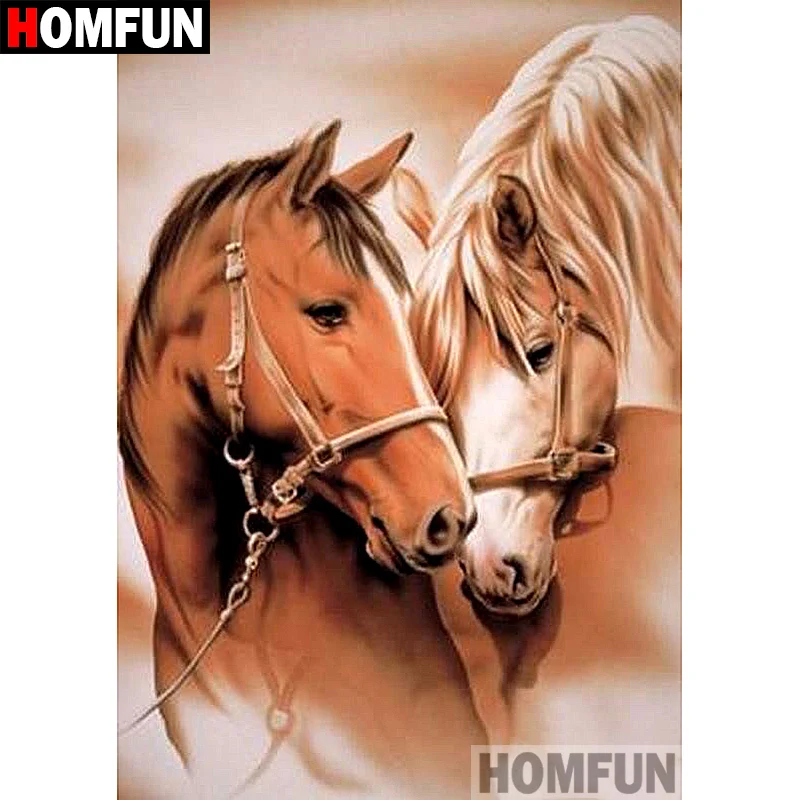 

HOMFUN 5D DIY Diamond Painting Full Square/Round Drill "Animal horse" Embroidery Cross Stitch gift Home Decor Gift A07993