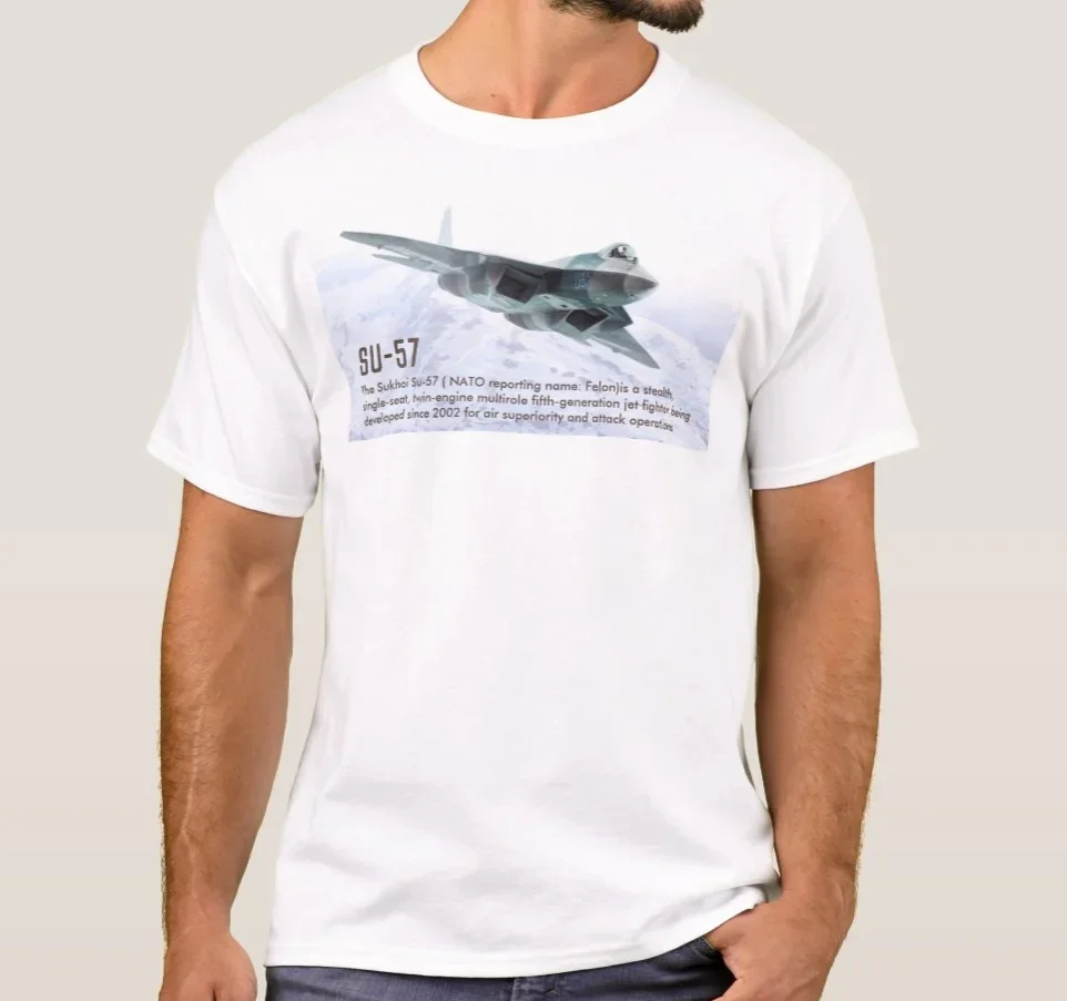 Sukhoi Su-57 Felon Stealth Jet Fighter T-Shirt. Summer Cotton Short Sleeve O-Neck Mens T Shirt New S-3XL