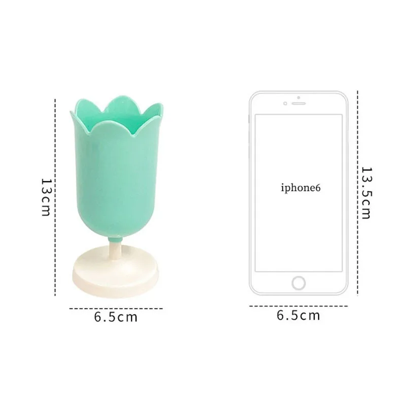 Decorazione di fiori di plastica tazza di matita creativa Tulip Pencil Organizer Organizer da scrivania porta pennelli per trucco ornamento per la