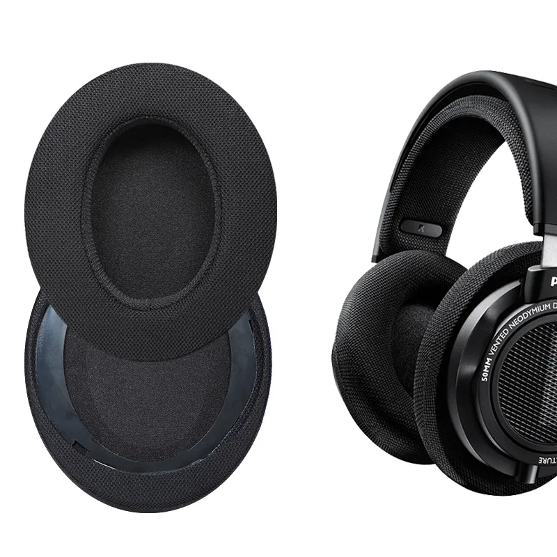Replacement Foam Ear Pads Mesh Fabric Protein Leather Cushions /Earpads Headbeam Suitable for Philips SHP9500 SHP9600 Headphones