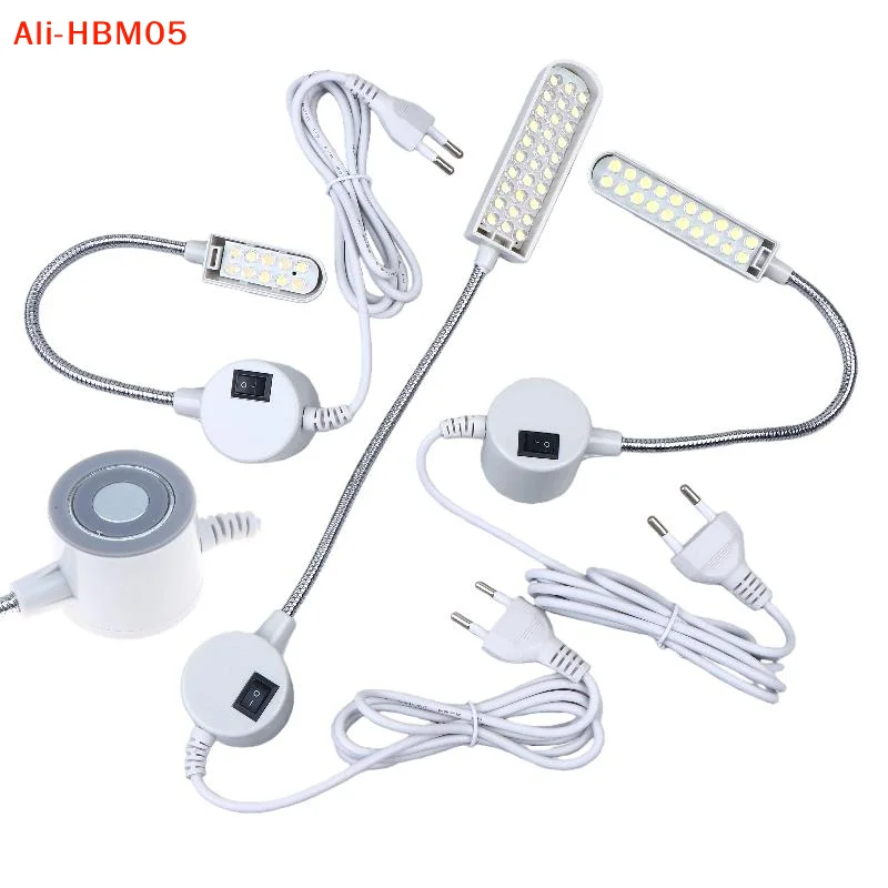 (HB05)1Pc AC220V EU/US Standard Sewing Machine Magnet LED Light Bedhead Reading Lamp 10/20/30/40 LED Bead Sewing Machine Light