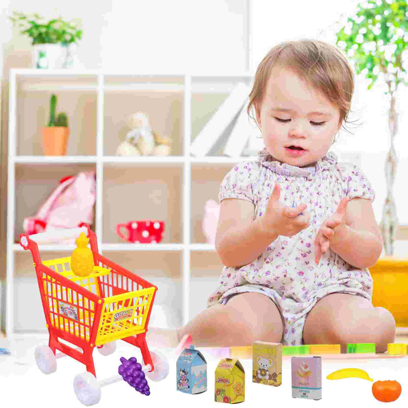 Shopping Cart Toy Fake Trolley Play House Early Education Lifelike Kids Grocery Childrens Toys