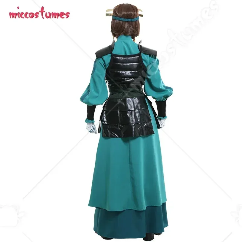 25COSmiccostumes Damski Strój Wojownicy Suki Kostium Cosplay Wojowniczy Strój z Osłoną Dłoni i Nakryciem Głowy