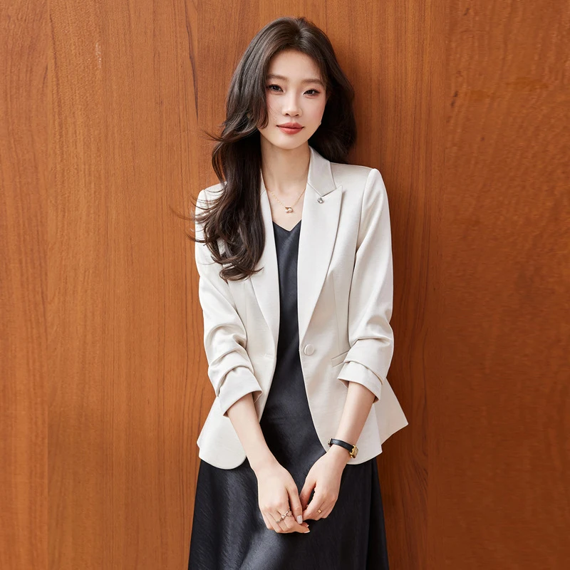 

GDX1961Women's blazer2026New Spring and Autumn Casual Women's Satin Blazer Dress Set