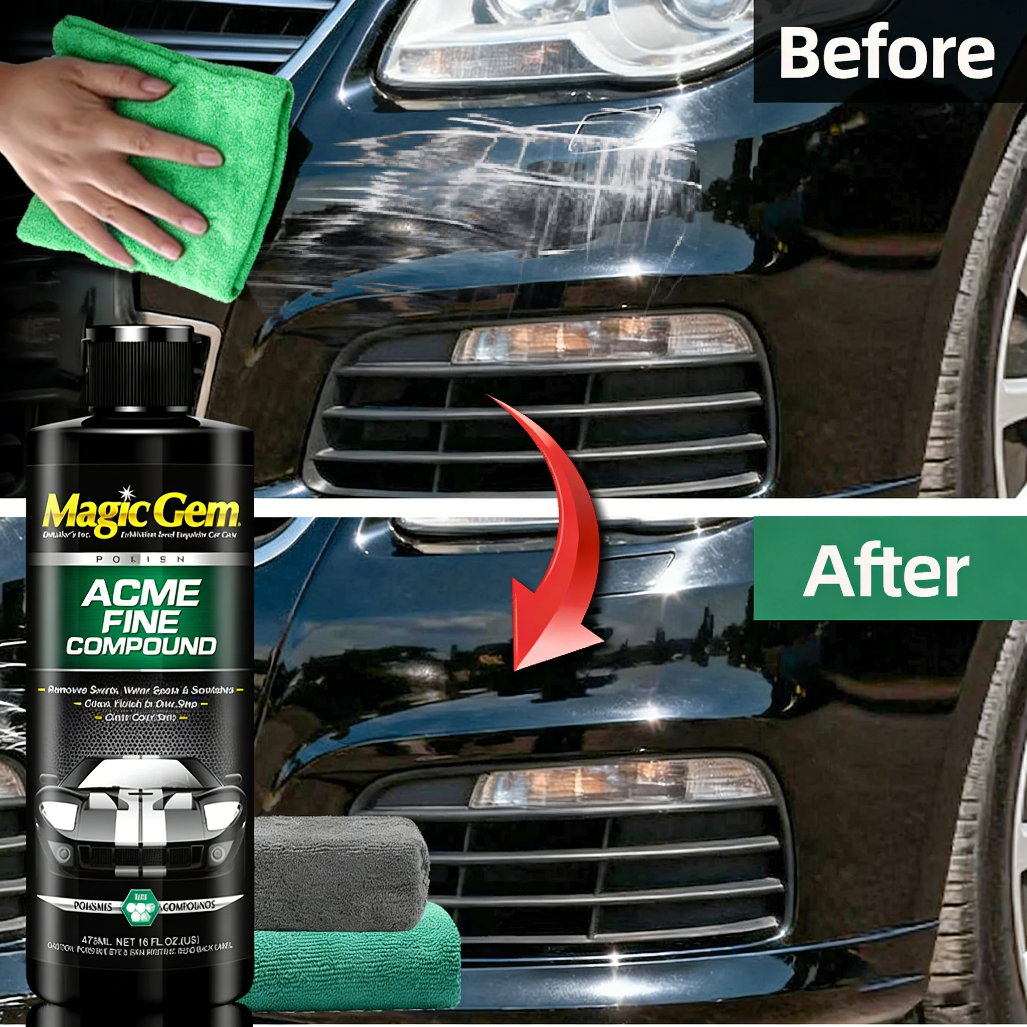 Magic Gem Universal Automotive Scratch Remover Scratches, Paint Cleaning, Fading Scratch Repair Polishing Agent Car For Toyota