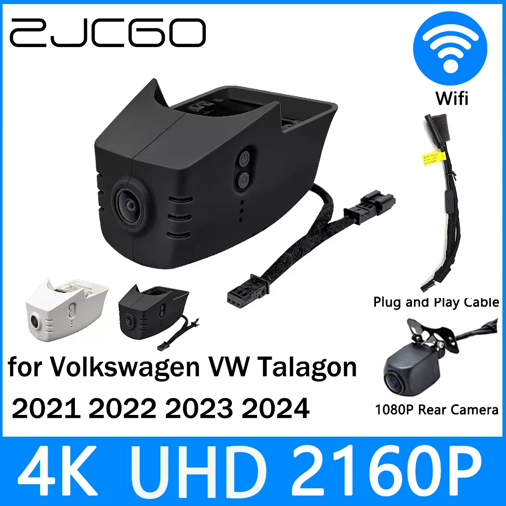 

ZJCGO Dash Cam 4K UHD 2160P Car Video Recorder DVR Night Vision for Volkswagen VW Talagon 2021 2022 2023 2024