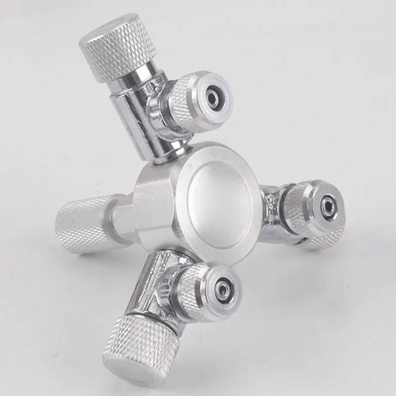 Aquarium-Mehrwege-CO2-Verteiler-Splitternadel aus Aluminiumlegierung für Ventilprüfung, Ventilblasenzähler, Magnetventil