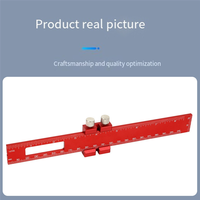 A47U Woodworking Precision Pocket Ruler Aluminum Slide Ruler Metric Inch T-Type Scribing Ruler Layout Tool With Slide Stops