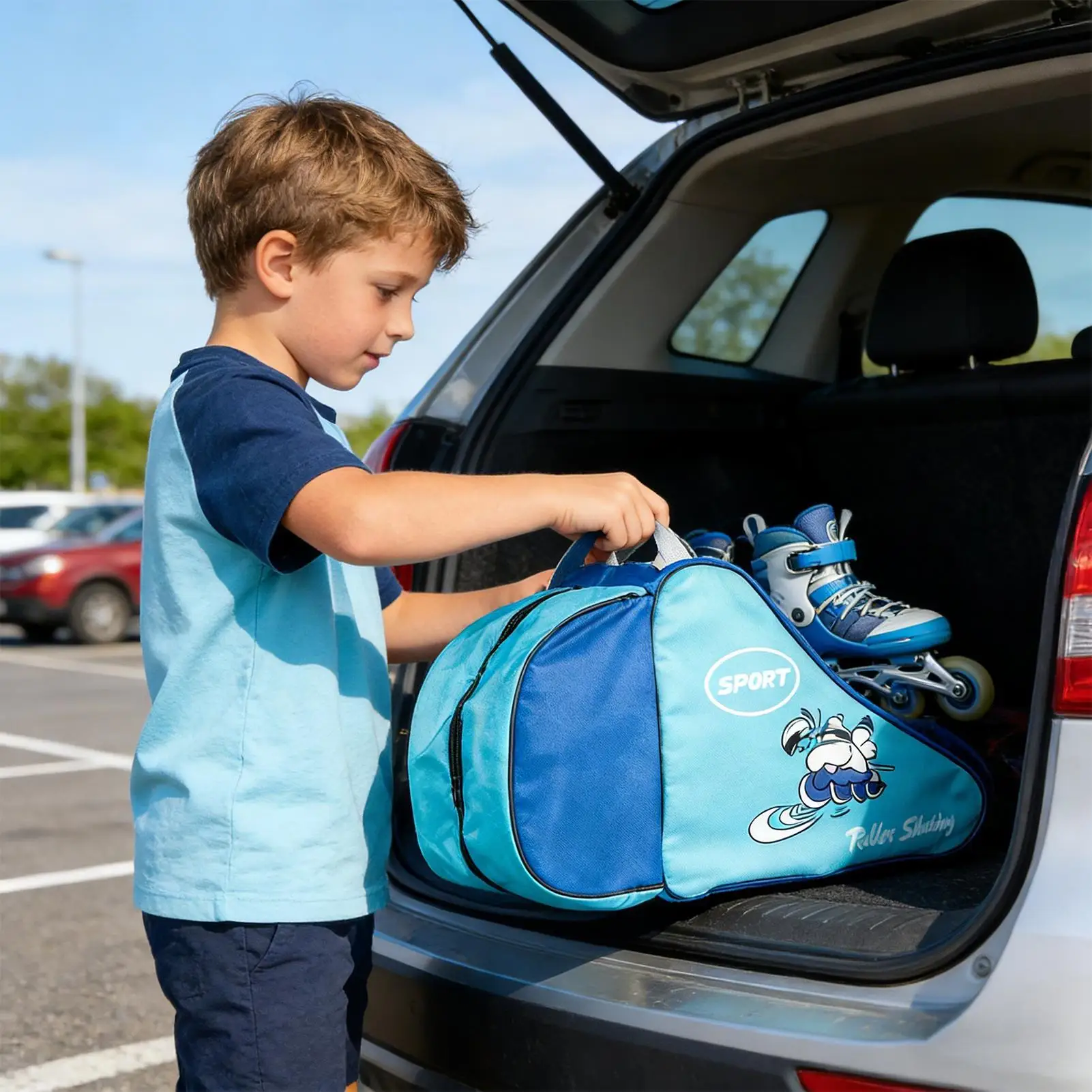 

Детская сумка для скейтборда, большая, дышащая, с регулируемым ремнем, мультяшная, для девочек, наплечная сумка для скейтборда, для защиты и транспортировки, для хоккея