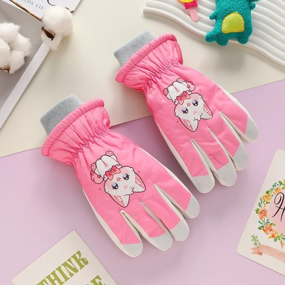 

Cute Bear Ski Gloves Waterproof Windproof Cycling Mittens Touchable Screen Coldproof Windproof Coldproof Gloves