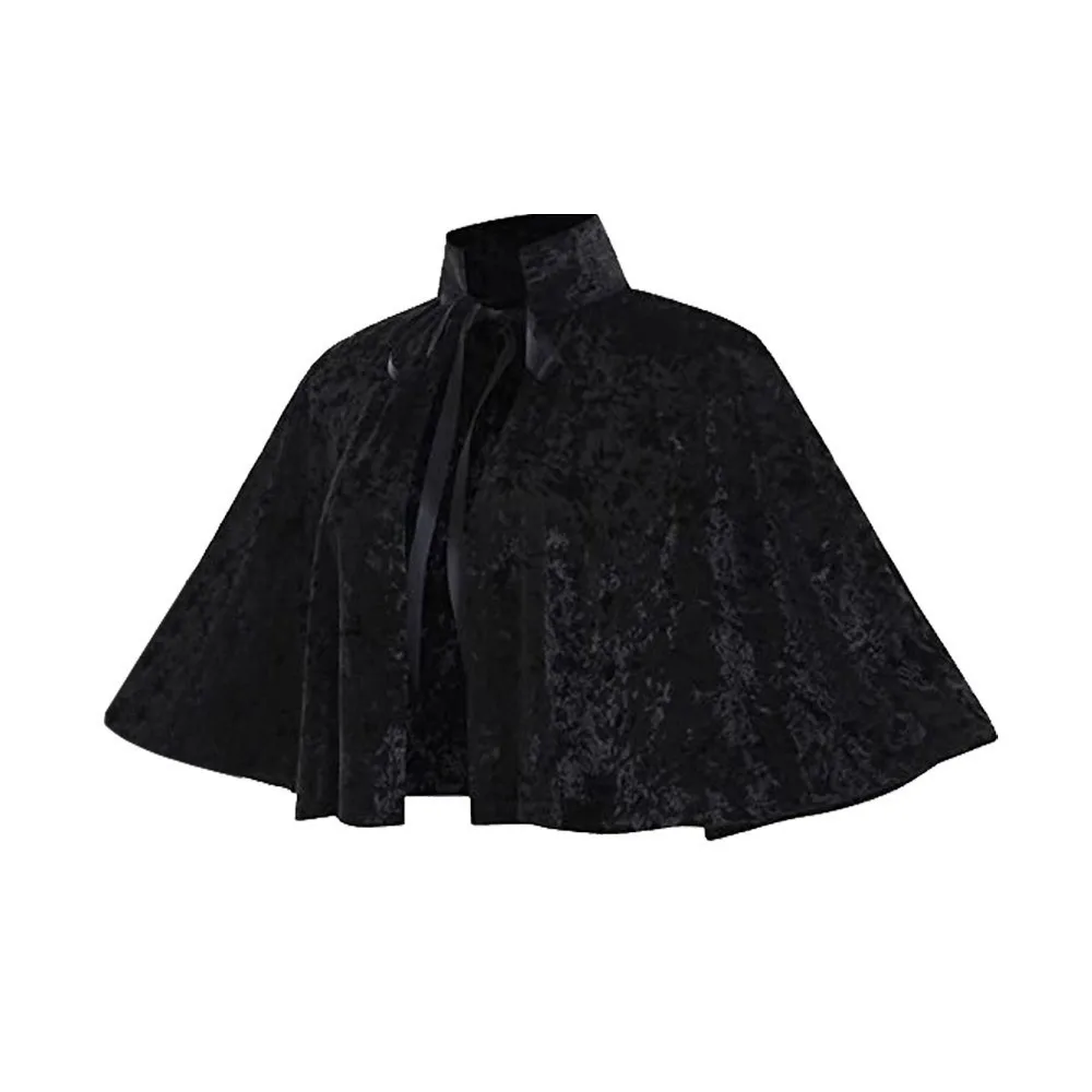 

New Vintage Cosplay Velvet Cape Short Victorian Women's Shawl Coat Witch Shawl Carnival Party Gothic Shawl Adult