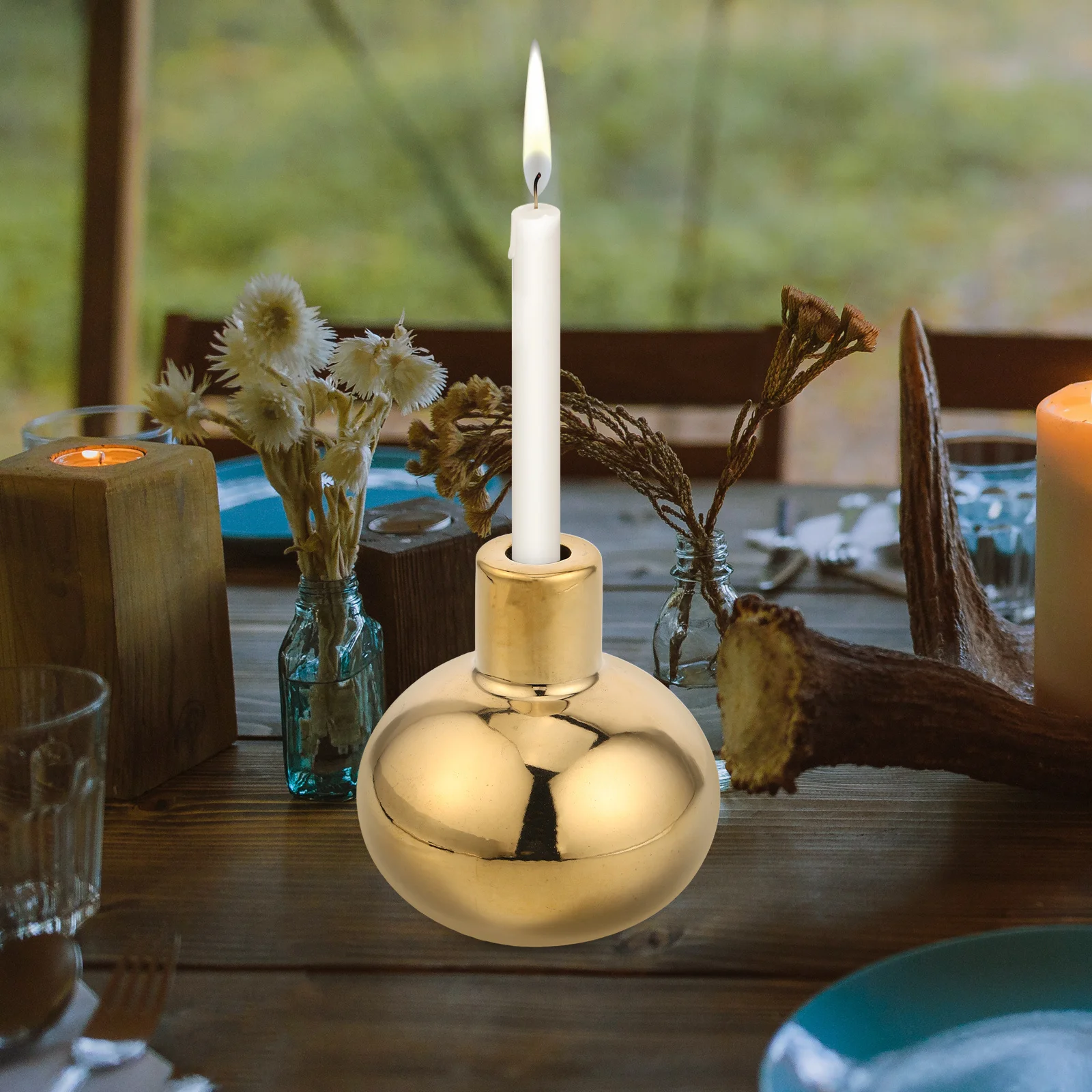 

European Style Holder Ceramic Modern Round Vase for Dining Table Decor Romantic Ambiance Home Party Living Room Ornament