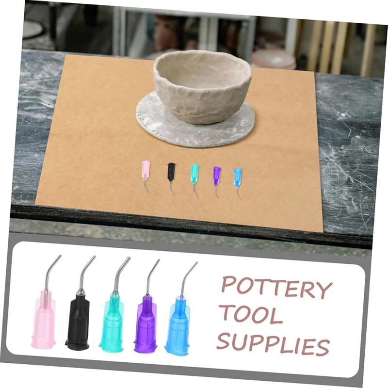 50 قطعة إبرة توزيع طرف منحني-أدوات توزيع لطلاء السيراميك وإبر الفخار لمشاريع الطين ذاتية الصنع-A27R #3