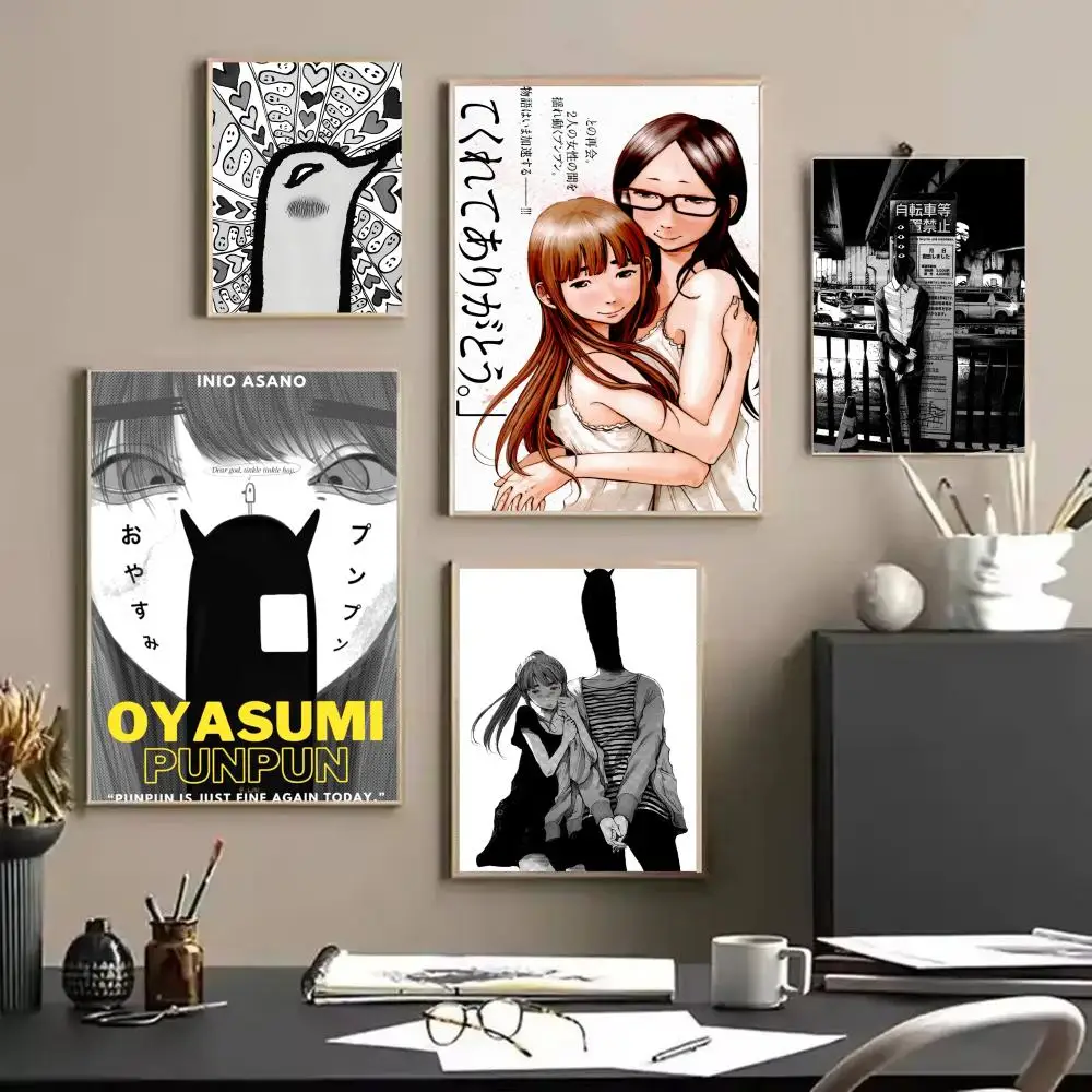 Anime G_Goodnight P_Punpun Art HD Decorative Linen Canvas Poster Wall Art Prints for Living Room Bedroom Office Home Decoration