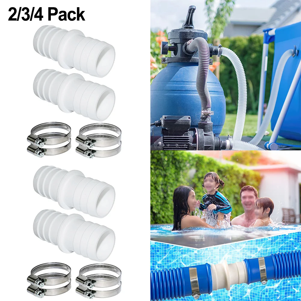 2/3/4pack Hose Connector Set With 38 Mm Hose Nozzles For Hoses On Sand Filter Pumps, Pool Vacuum Cleaners Or Submersible Pumps