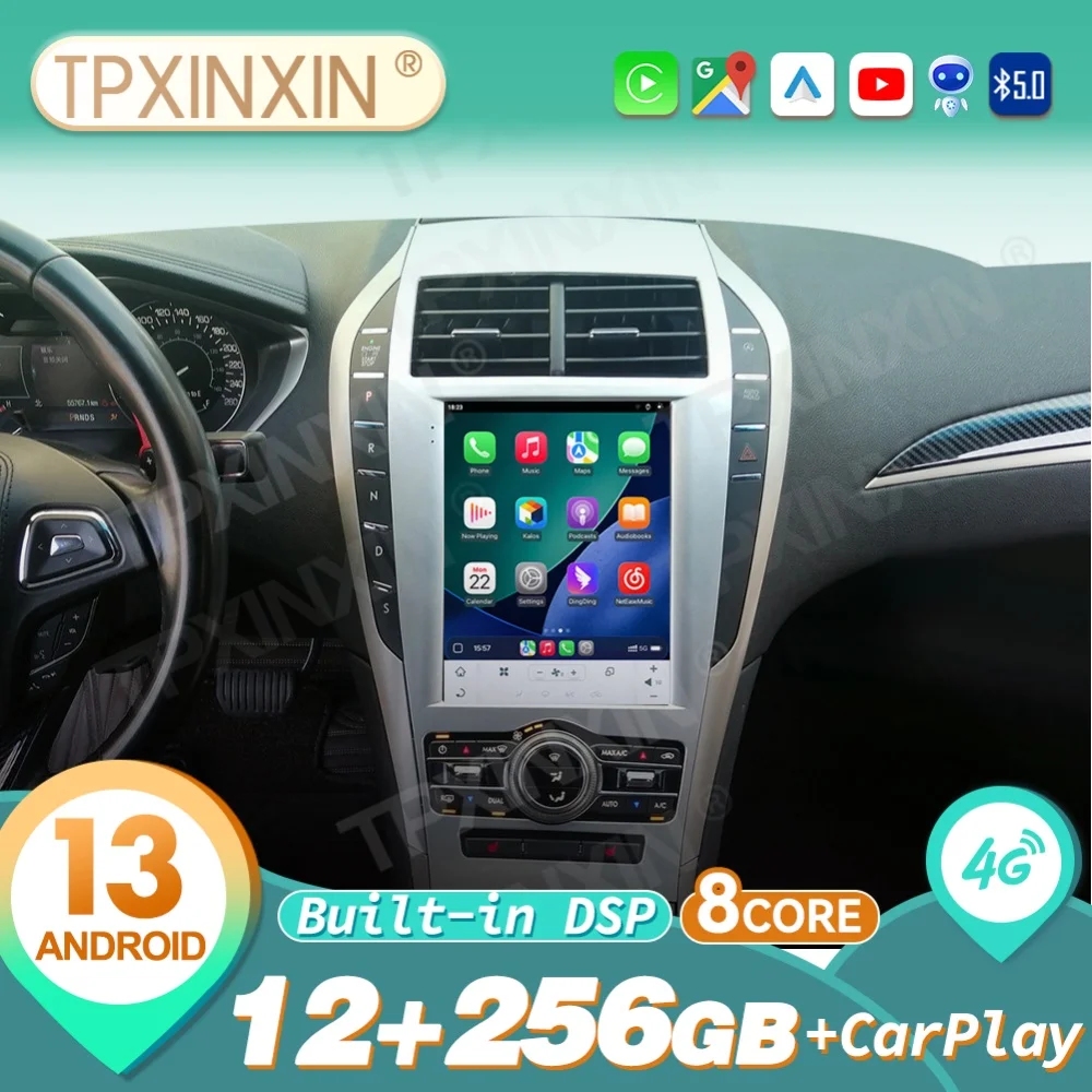 For Lincoln MKZ 2017~2019 CARPLAY Android 15 Car Radio Stereo Receiver Autoradio Multimedia Player GPS Navigation Head Unit