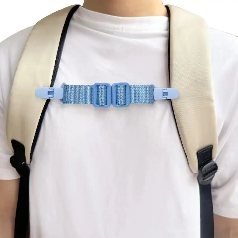 Rutschfester Rucksack-Schultergurt, Druckentlastend, Nylon, Verstellbar, Schnellverschluss, Brustgurt, Schnallenclip – Detail 1