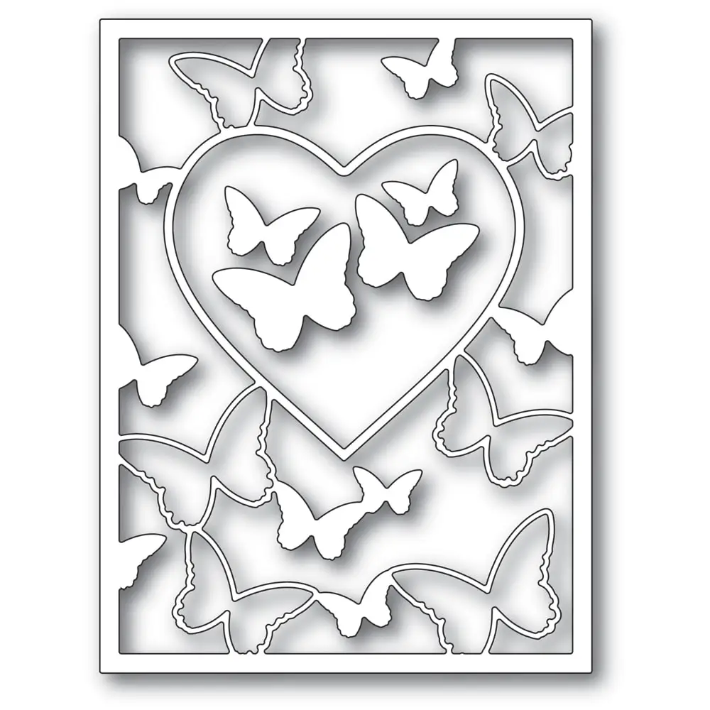 Butterfly Heart Frame Metal Cutting Dies for New Arrivals 2022 Scrapbooking Valentine's Day Frame Card Craft Supplies No Stamp