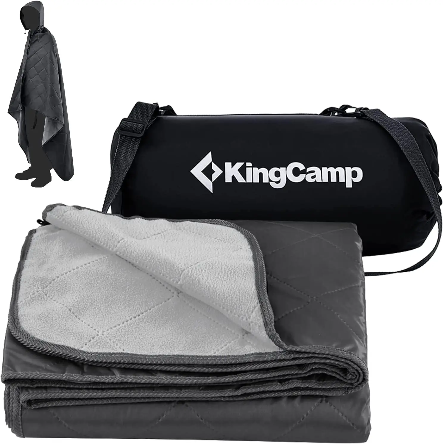

Плед KingCamp с капюшоном для стадионов - водонепроницаемый и ветрозащитный флисовый плед для спорта, концертов, посещения парков, путешествий и походов.