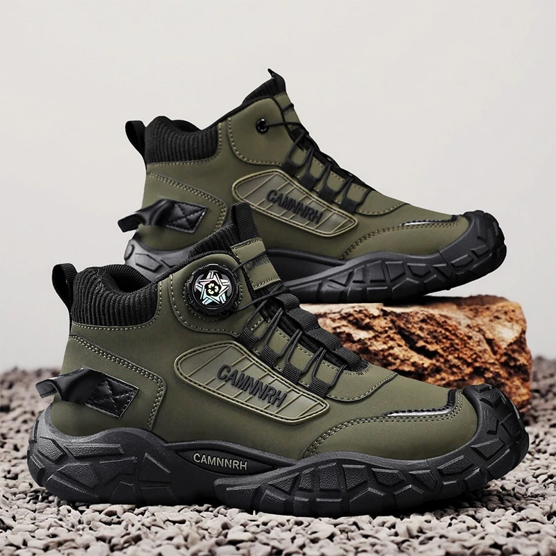 

Новая осенняя уличная походная обувь, мужские высокие кроссовки, модный дизайн, мужская треккинговая обувь, Нескользящая мужская обувь на платформе для скалолазания