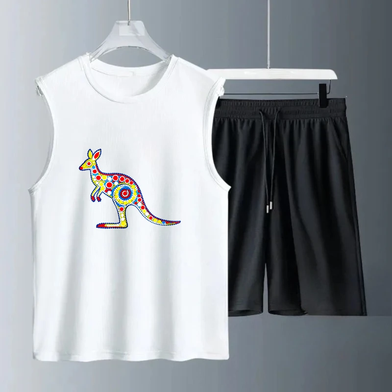 

Men's Tank top Sets sweatshirt set Summe Fashion Short Sleeve+ Shorts Men's summer clothing Polyester football Breathable