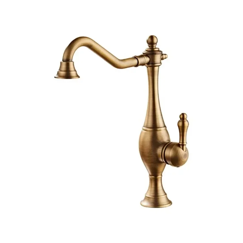 european 360 degree full brass antique kitchen faucet