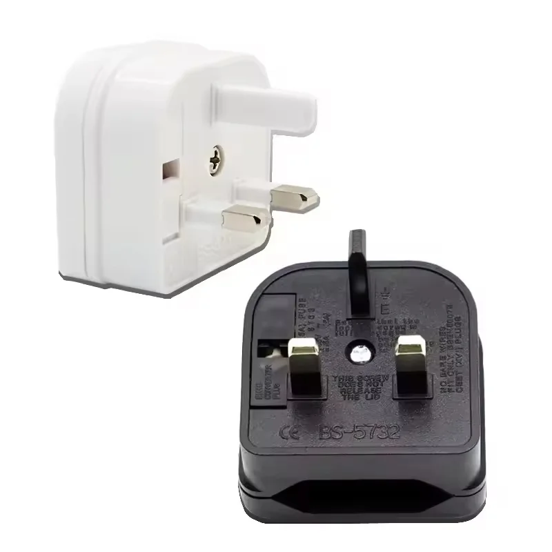 EU 2 Pin to UK 3 Pin Plug Adapter With 3A/5A/13A Fuse UK British Electrical Travel Adapter Converter Socket AC Power Cord Outlet